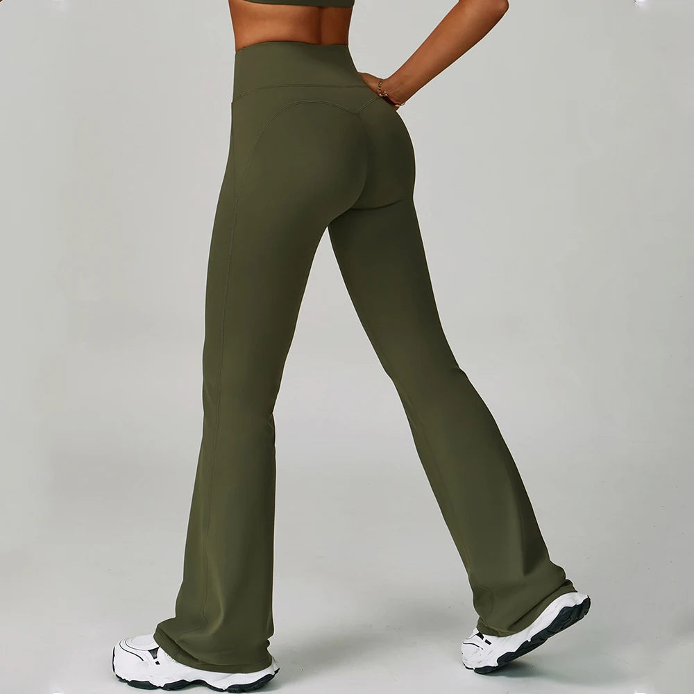 Calças de perna larga mulheres fitness legging