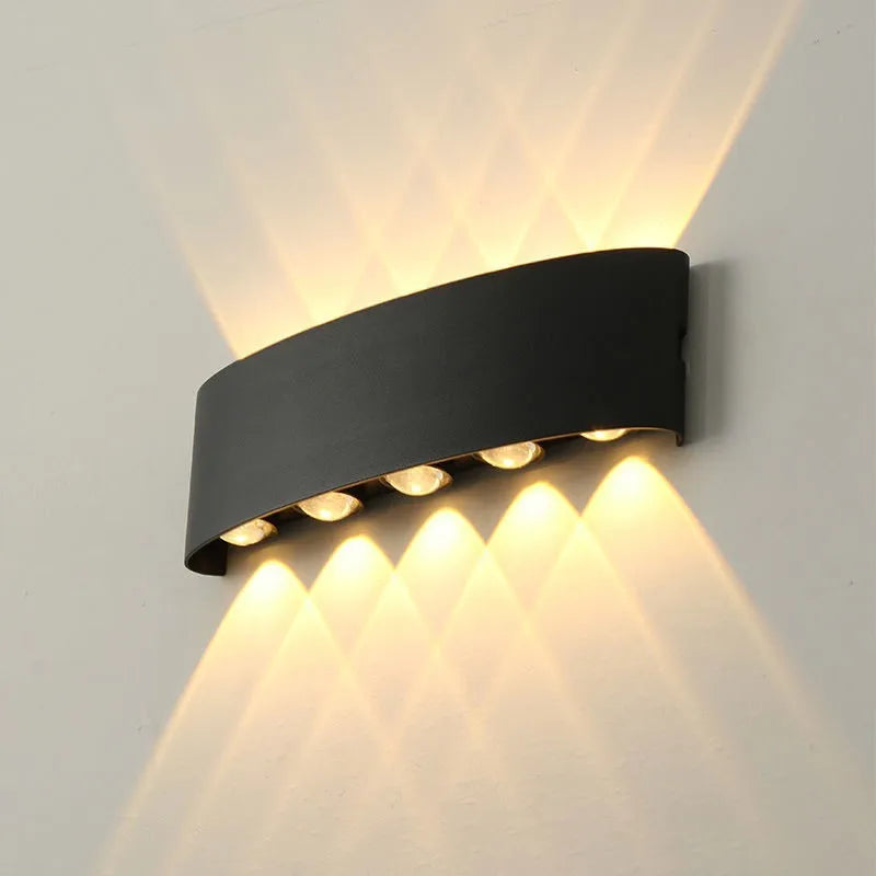 Luz de parede led ao ar livre à prova dip65 água ip65 varanda jardim lâmpada parede & interior quarto cabeceira decoração lâmpada iluminação alumínio