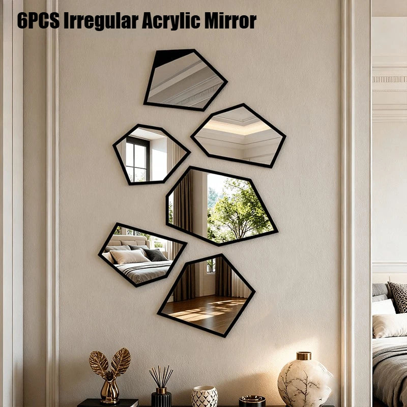 Espelho Irregular de Acrílico (6 Peças), Espelho Decorativo Estilo Francês