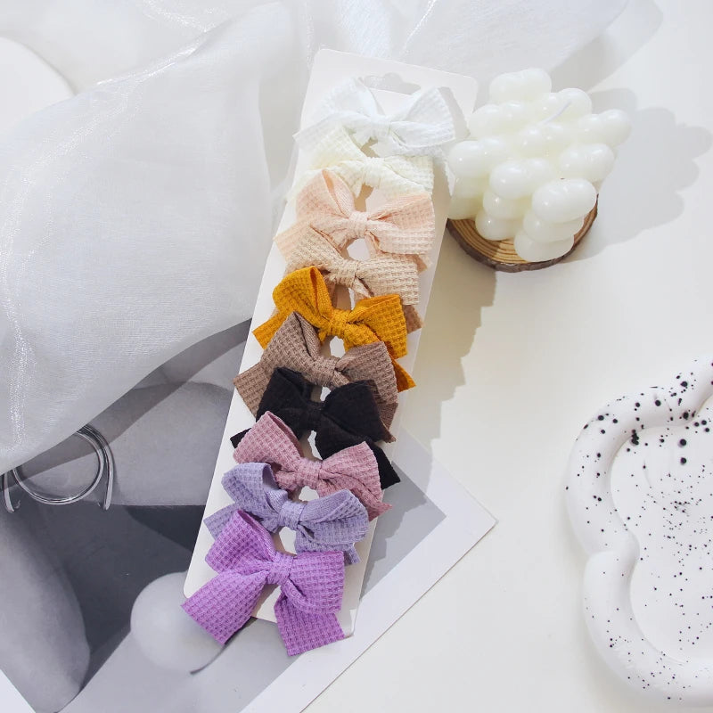 6/10 pçs/set nova fita  bowknot grampos de cabelo para crianças
