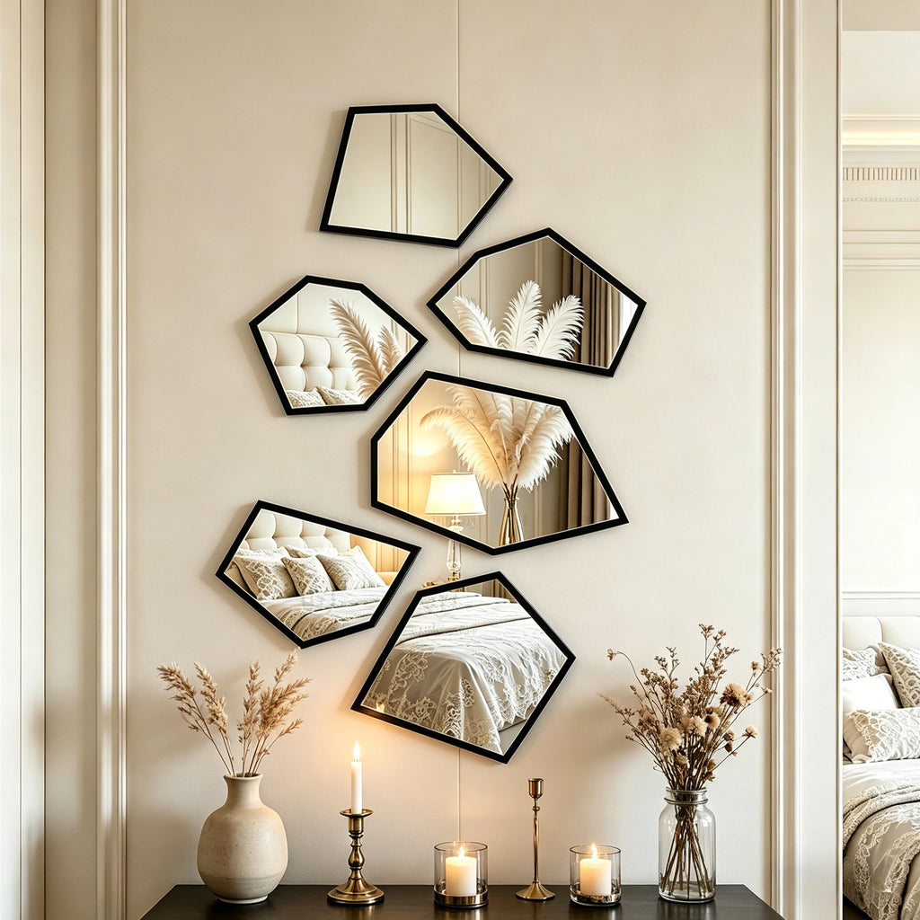 Espelho Irregular de Acrílico (6 Peças), Espelho Decorativo Estilo Francês
