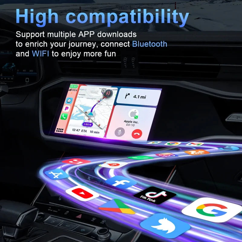 2 em 1 com fio para adaptador automotivo carplay android sem fio para estéreo de carro oem com dongle usb mini caixa inteligente plug and play bluetooth