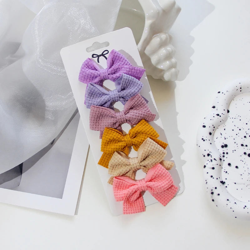 6/10 pçs/set nova fita  bowknot grampos de cabelo para crianças
