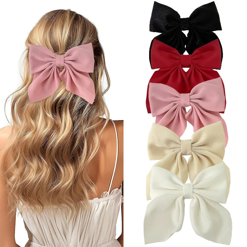 2/3/4/5 pçs meninas moda cores arco curto grampos de cabelo