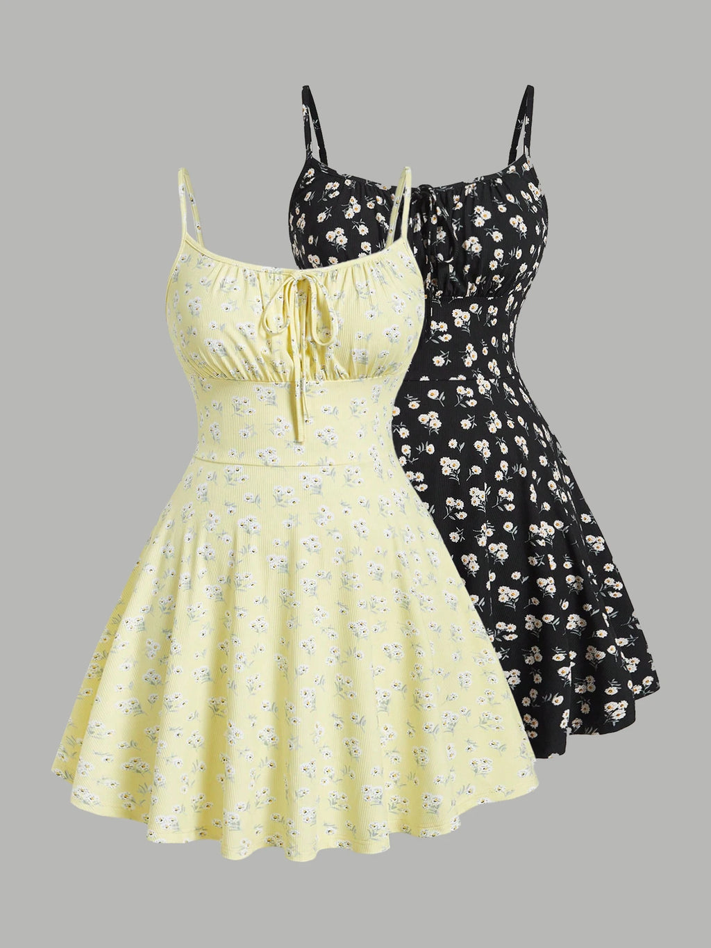 Vestido floral elegante sem mangas alça fina