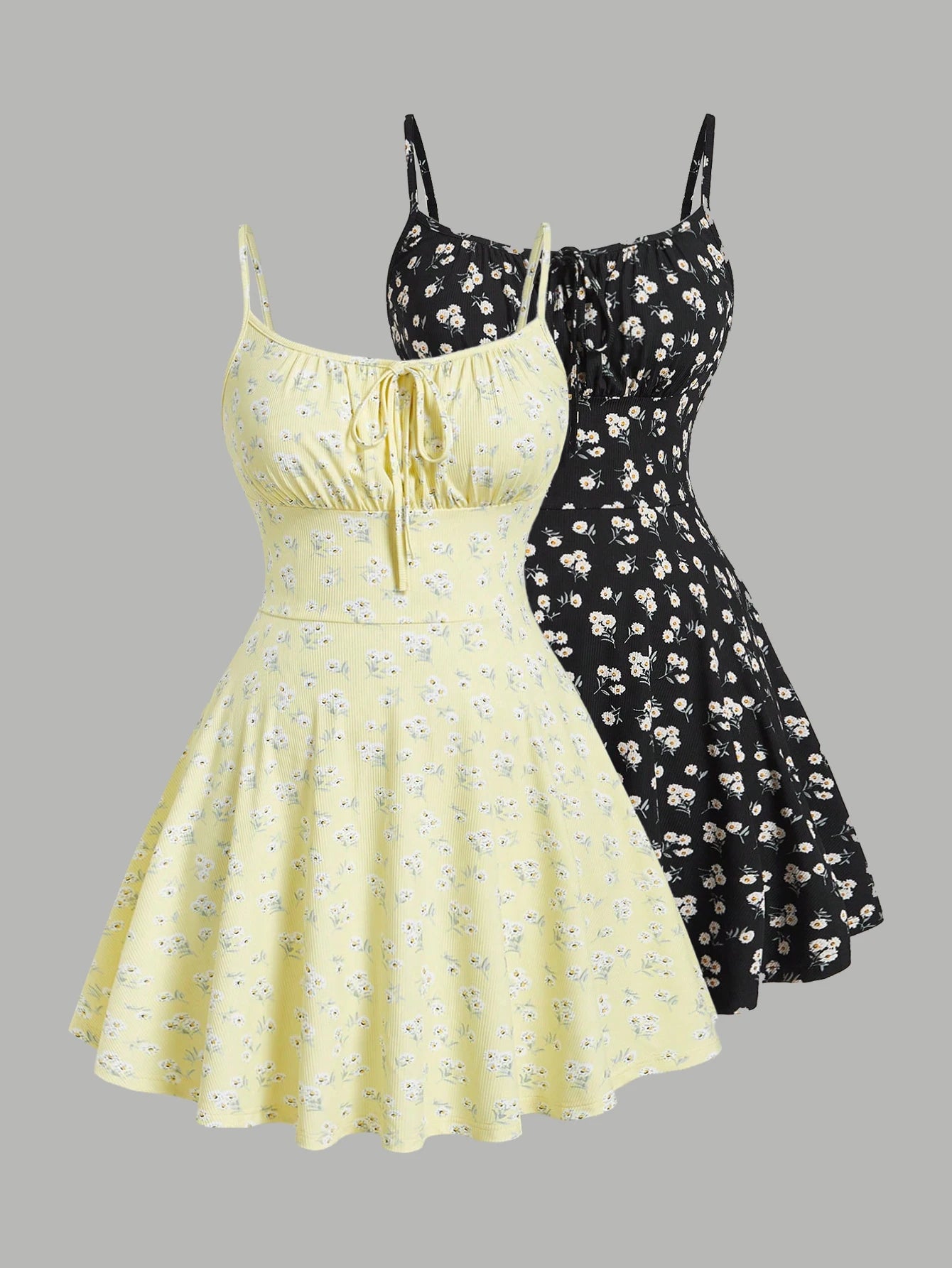 Vestido floral elegante sem mangas alça fina