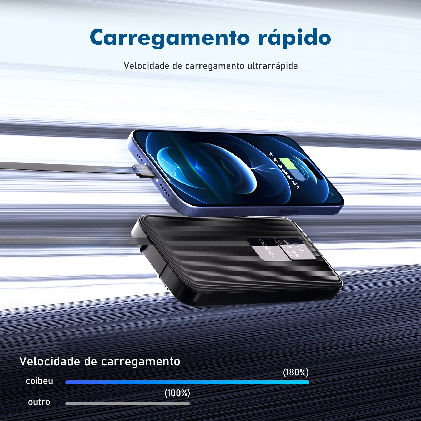 Powerbank， Powerbank 10000mah， Powerbak， Power Bank Portátil， Bateria Portátil， Pilhas Recarregáveis， Coibeu, 23W