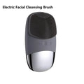 Escova elétrica de limpeza facial, silicone ipx7, à prova d'água
