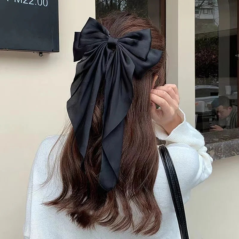 Monocromático Clip de cabelo , Grande Bowknot Presilhas