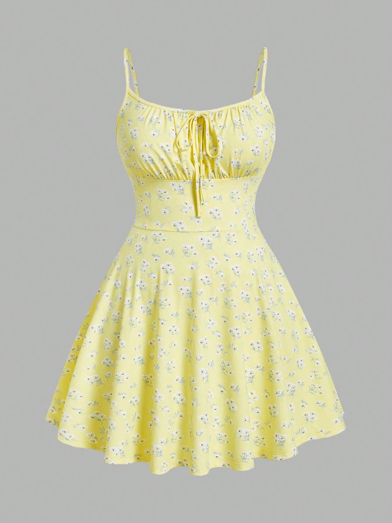 Vestido floral elegante sem mangas alça fina