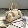 Bolsa design luxo macio pelúcia alça feminina