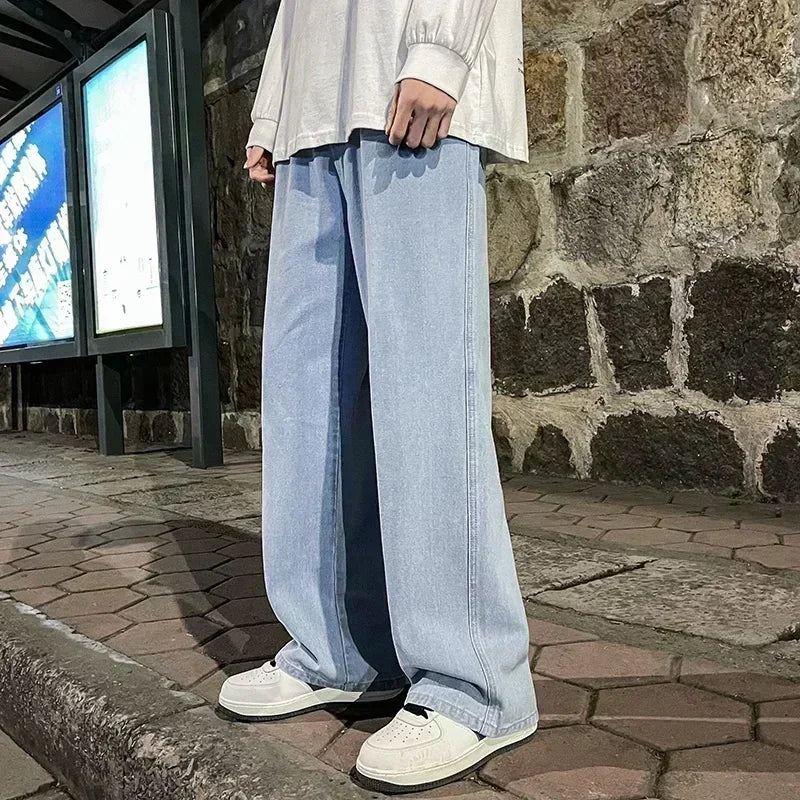 streetwear solto jeans masculino reta calças