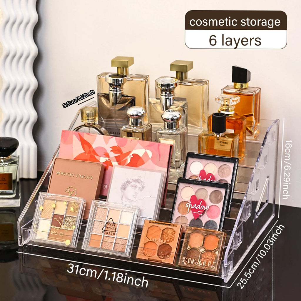 pisou acrílico multi-camada prateleira de exibição de cosméticos