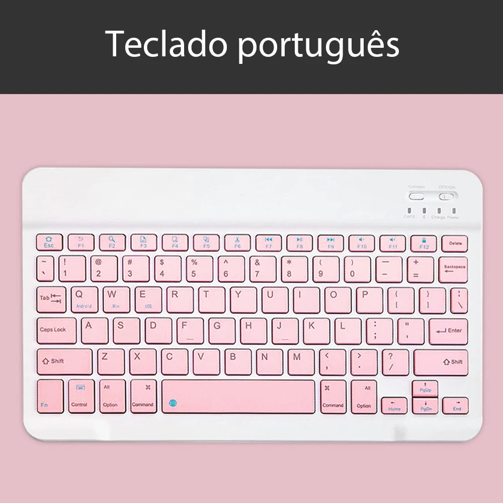 Teclado sem fio rosa e mouse Para ios windows bluetooth