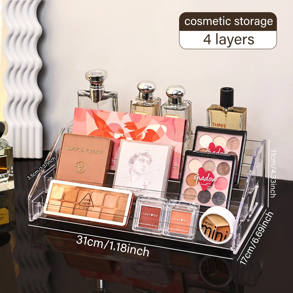 pisou acrílico multi-camada prateleira de exibição de cosméticos