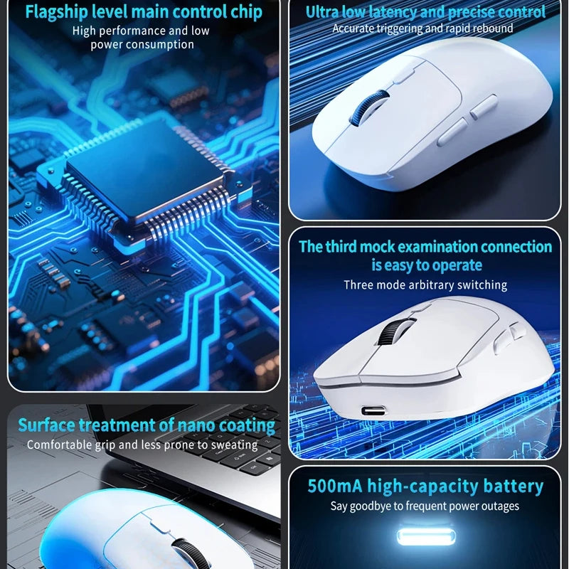 Mouse Lenovo Bluetooth 2.4G Sem Fio Três Modos Recarregável Ergonômico