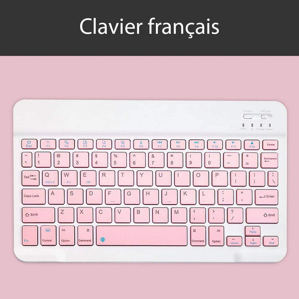 Teclado sem fio rosa e mouse Para ios windows bluetooth