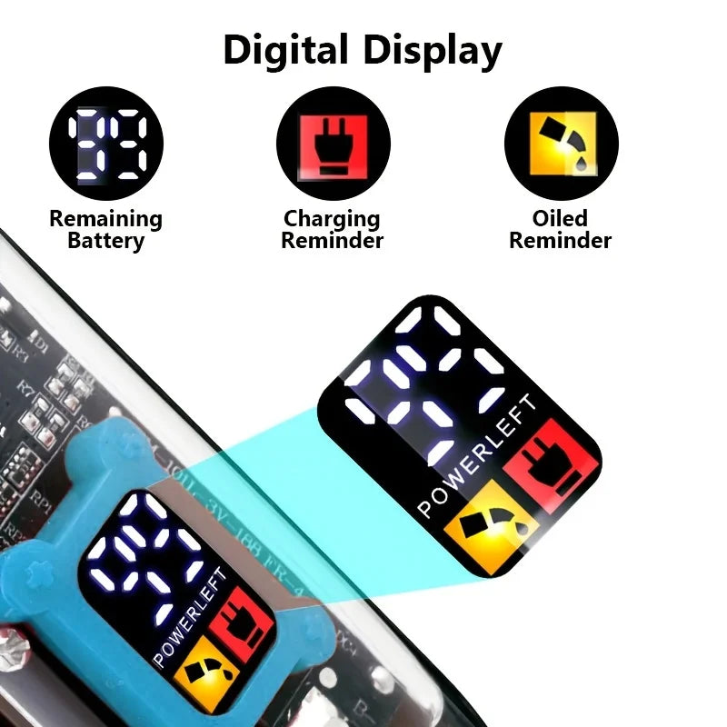 2025 nova máquina de cortar cabelo transparente display energia máquina de cortar cabelo barbeador elétrico masculino aparador para homem dropshipping