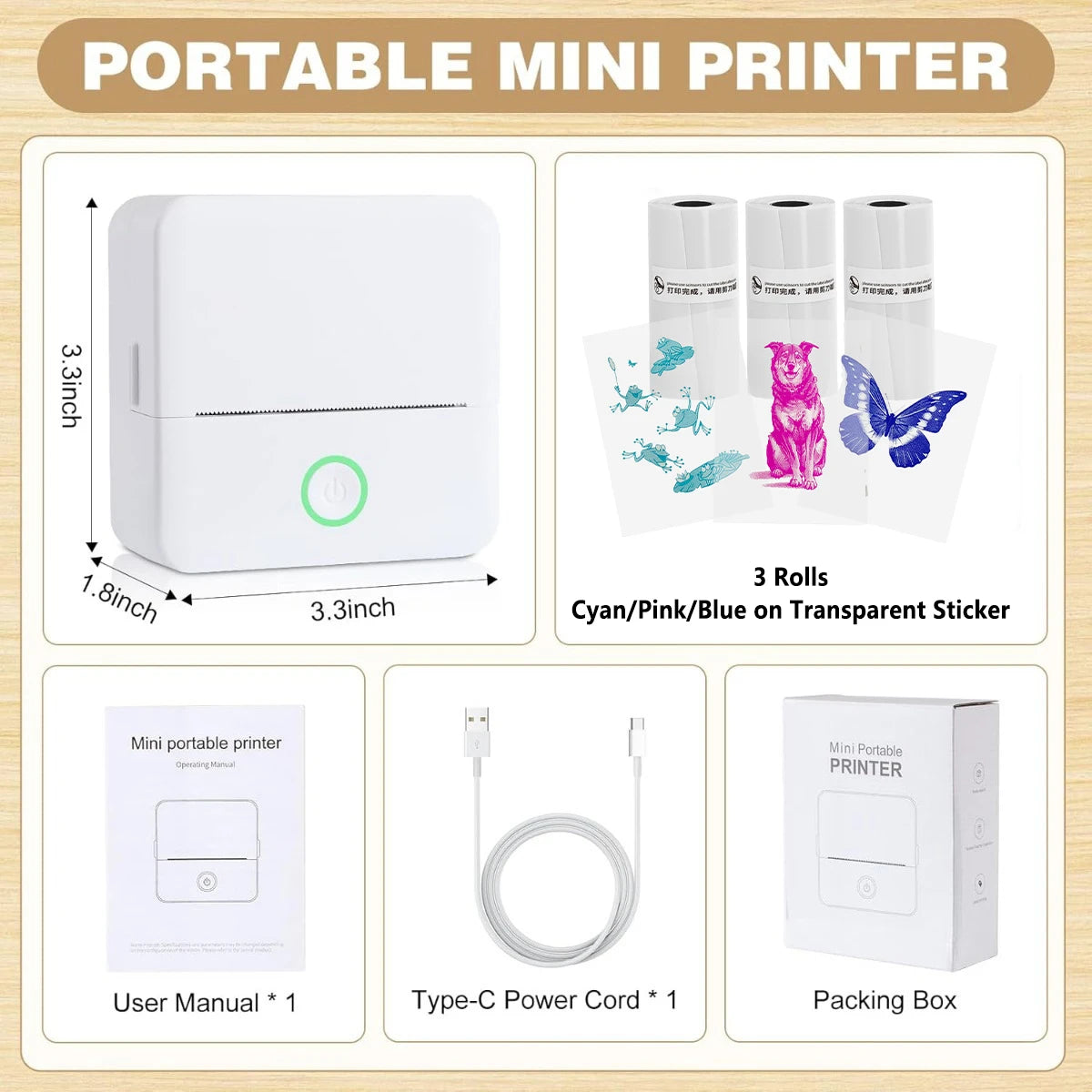 mini impressora térmica sem fio