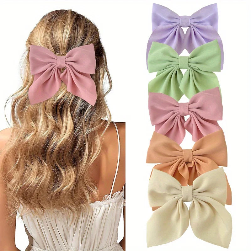 2/3/4/5 pçs meninas moda cores arco curto grampos de cabelo