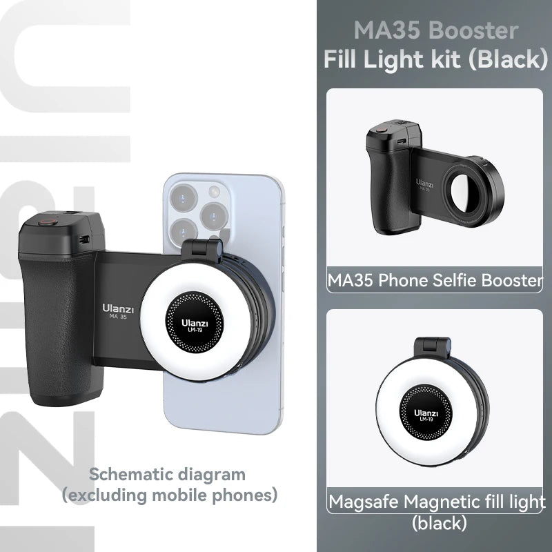 LUZ Selfie para Celular Bi-color LED Magnético Mini Anel Lâmpada Foto