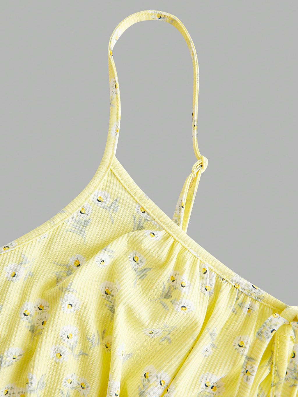 Vestido floral elegante sem mangas alça fina