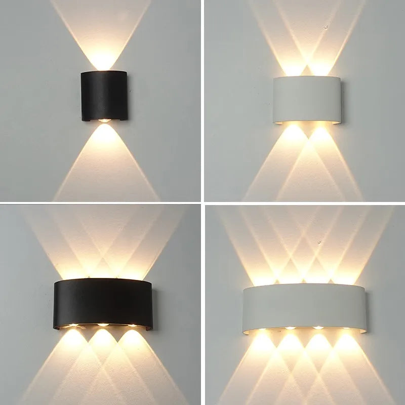 Luz de parede led ao ar livre à prova dip65 água ip65 varanda jardim lâmpada parede & interior quarto cabeceira decoração lâmpada iluminação alumínio
