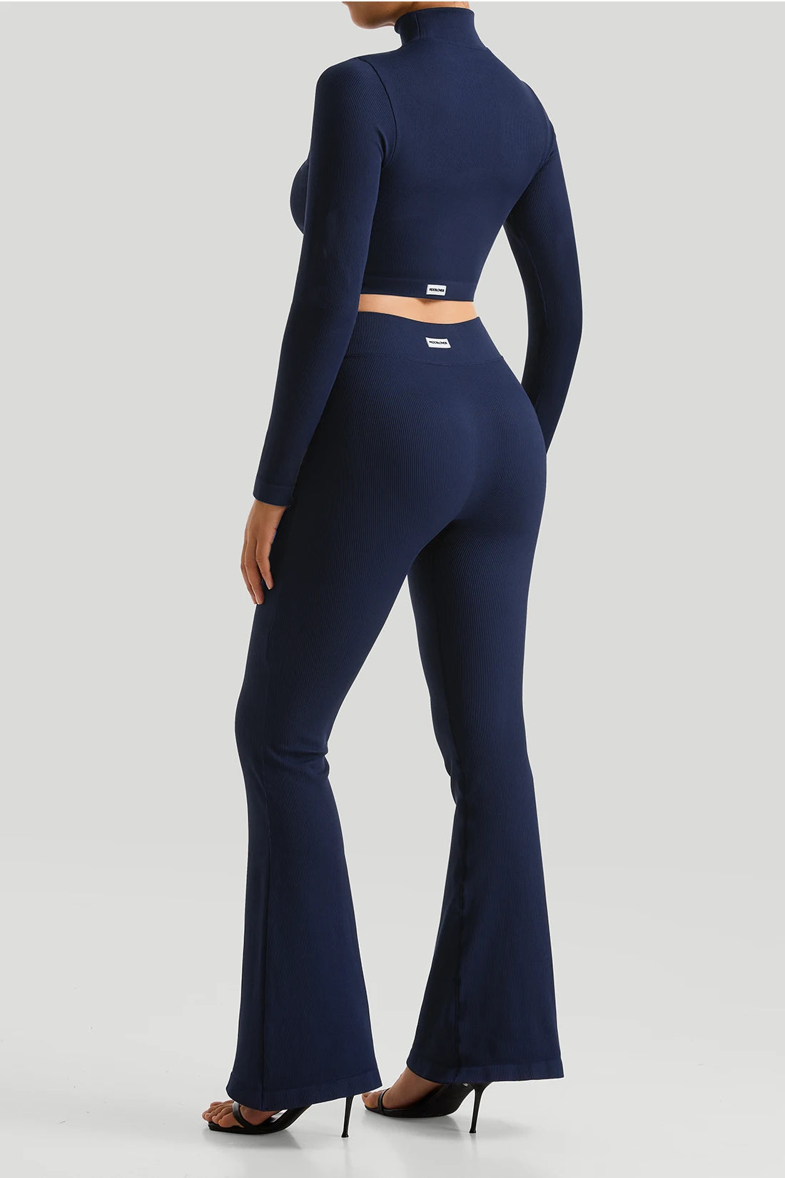 Conjunto de treino Canelado de 2 Peças Feminino Agasalho Fitness