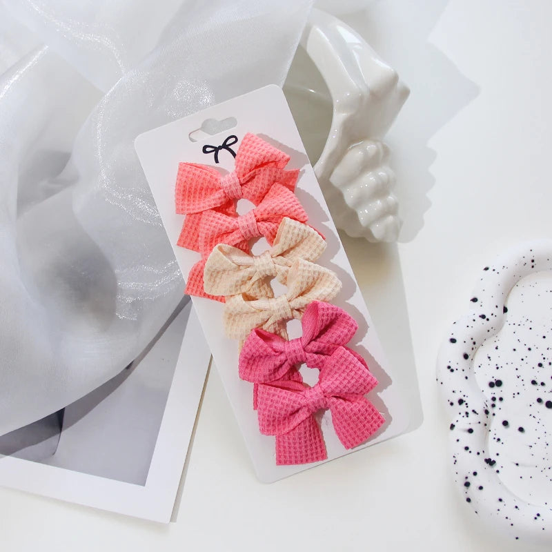 6/10 pçs/set nova fita  bowknot grampos de cabelo para crianças