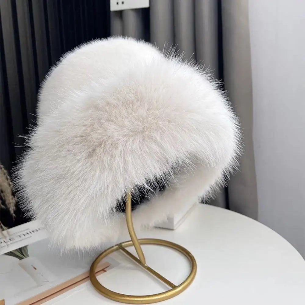 Chapéu bucket  para mulheres inverno de pelúcia