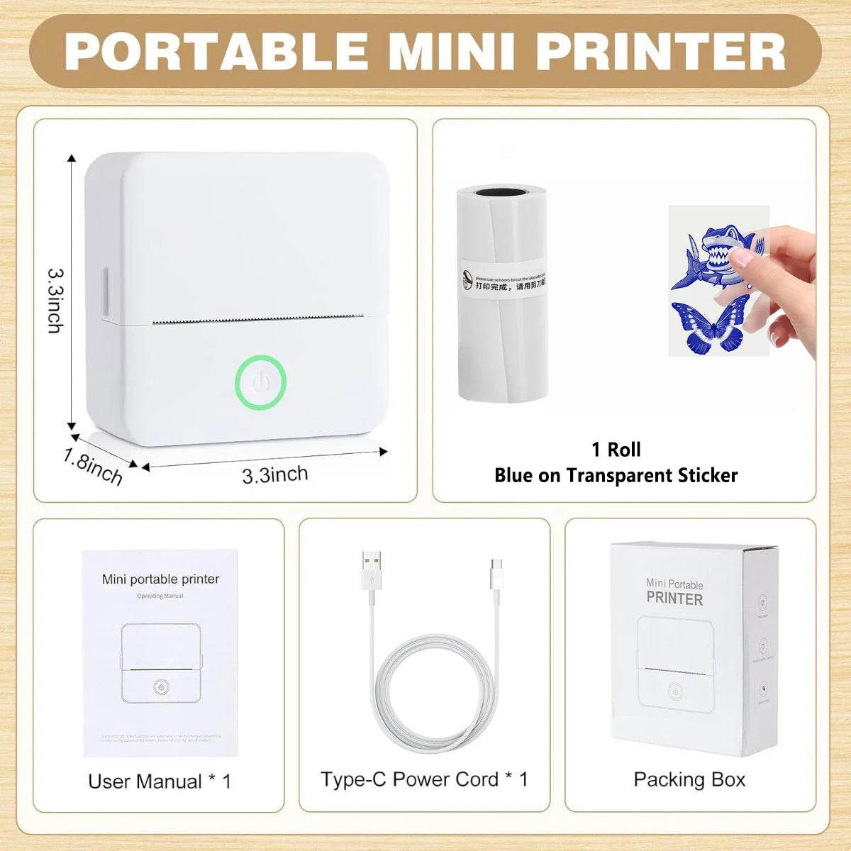 mini impressora térmica sem fio