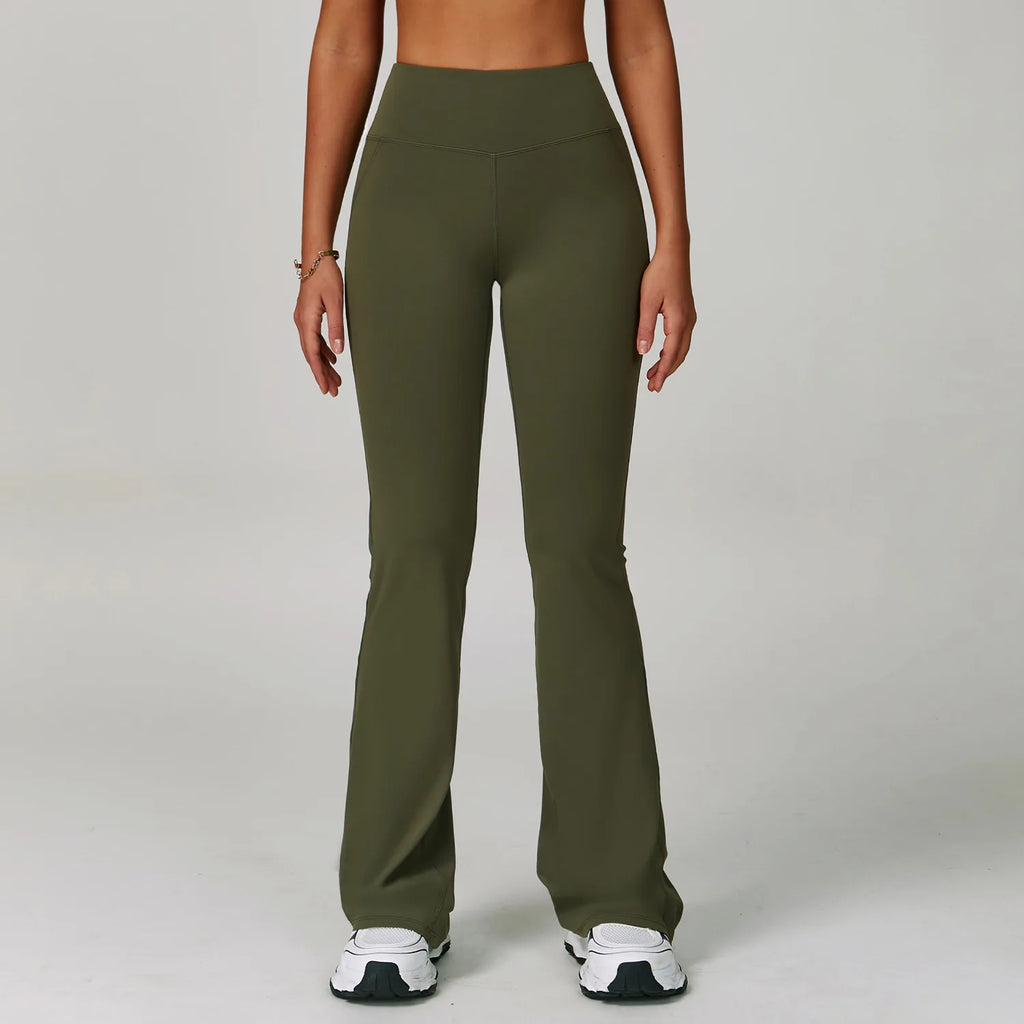 Calças de perna larga mulheres fitness legging