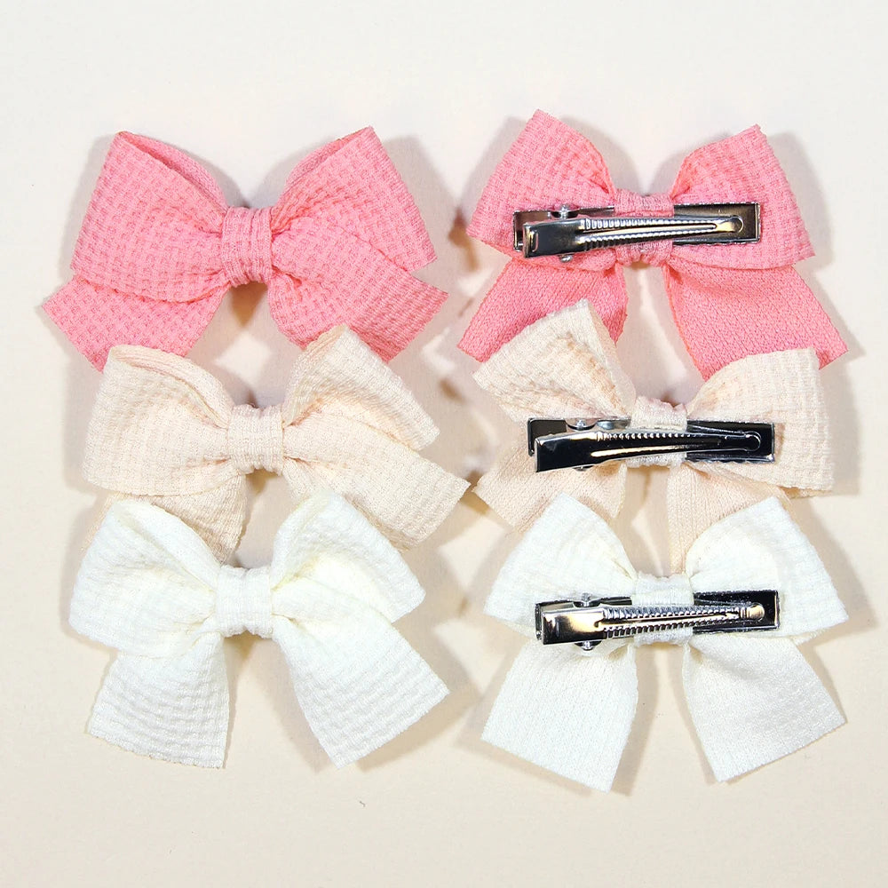 6/10 pçs/set nova fita  bowknot grampos de cabelo para crianças