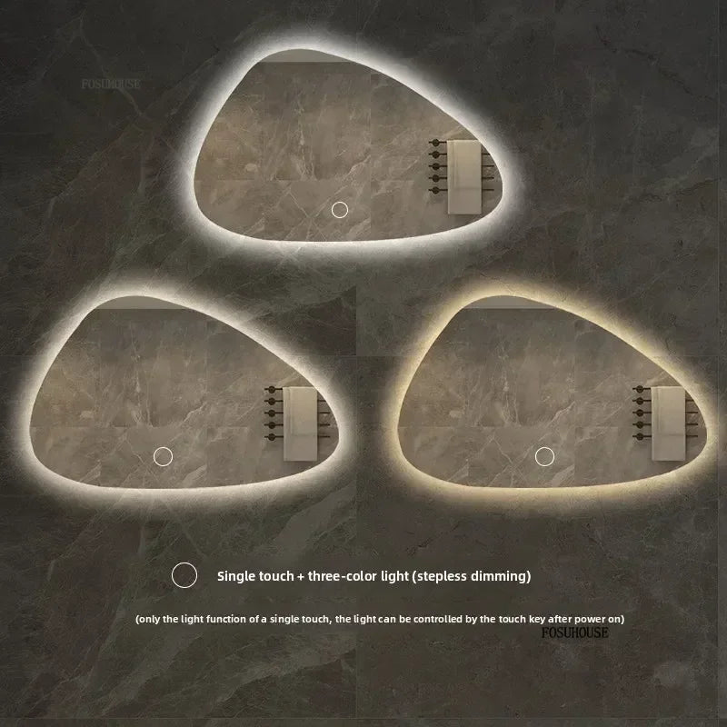 espelhos de  decoração irregular inteligente led luminoso
