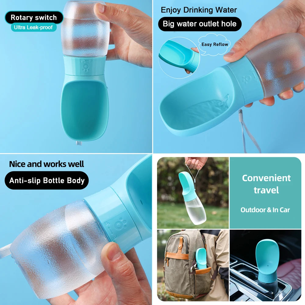 Garrafa de água portátil de 300ml 500ml para cães grandes, tigela de beber para cães pequenos, gatos, viagens, caminhadas, cachorros, dispensador de água para animais de estimação, copo para Labrador