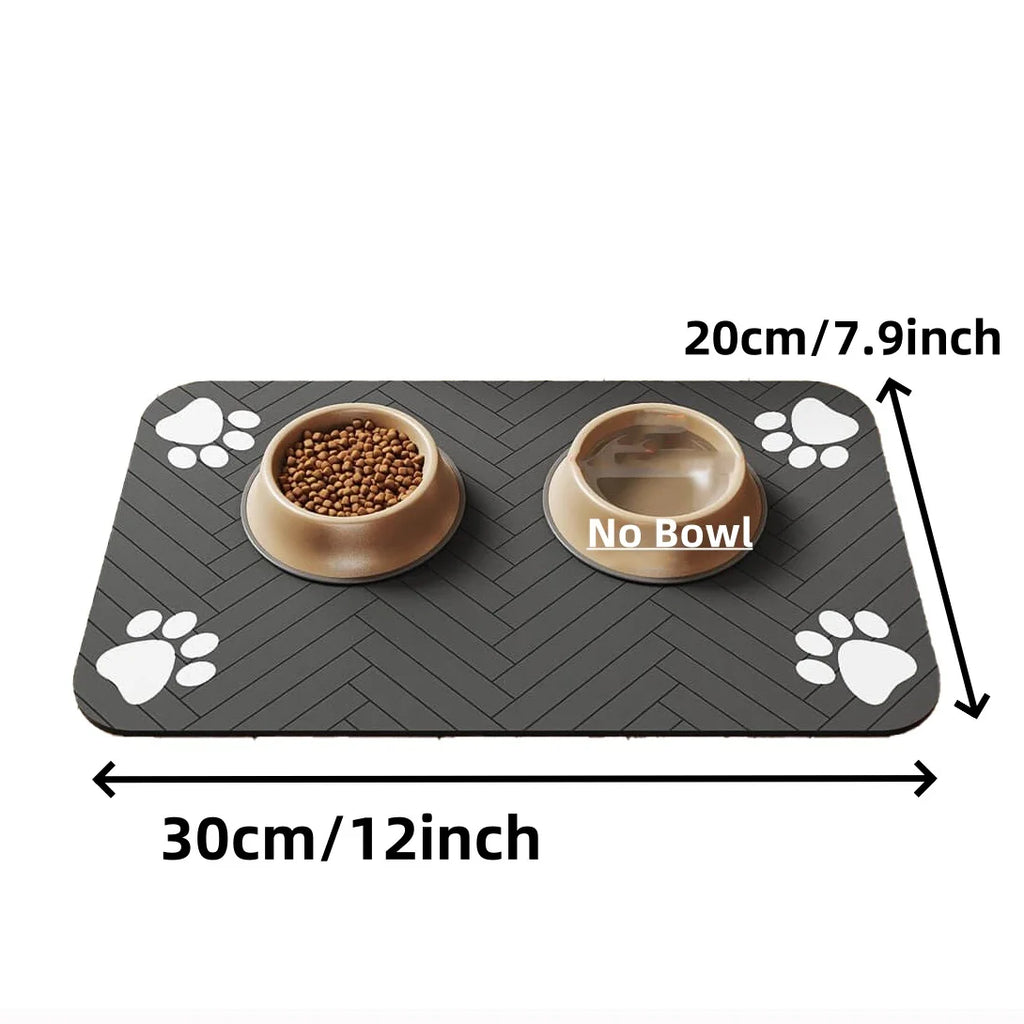 Tapete Absorvente para Alimentação de Animais de Estimação - Base Impermeável de Borracha, Tapete de Secagem Rápida para Comedouros e Bebedouros de Cães e Gatos