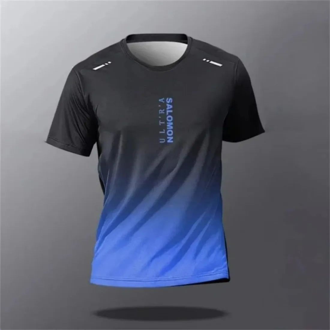 Novo verão respirável e confortável em torno do pescoço camiseta com padrão impresso carta para corrida ao ar livre, topo casual e seco