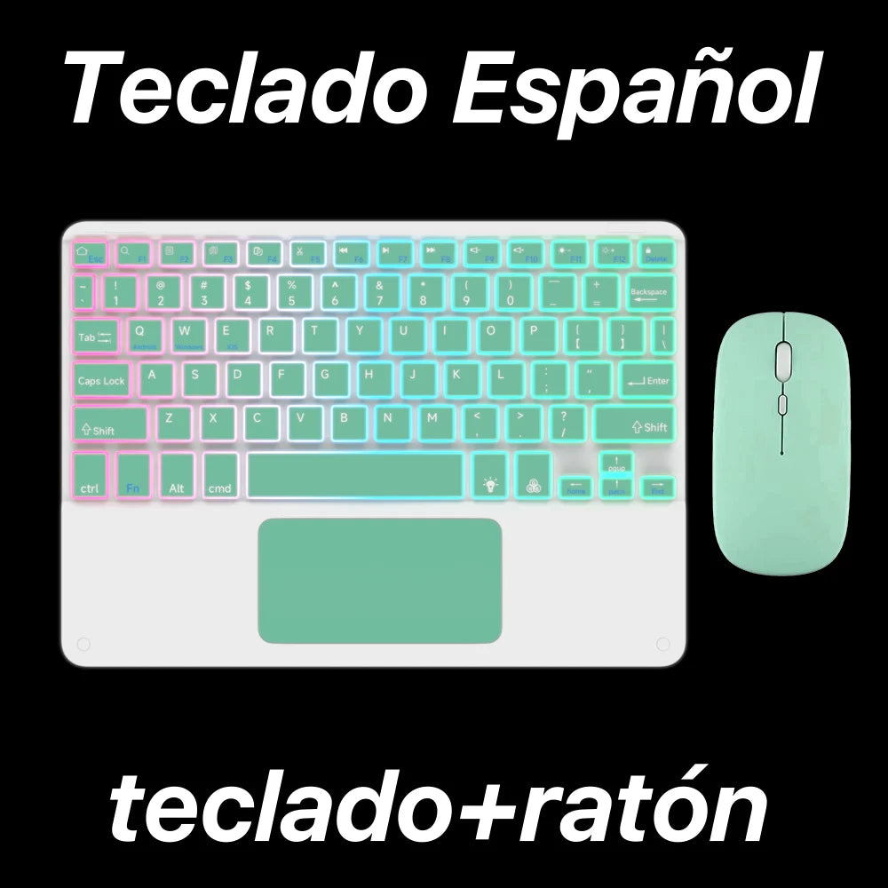 Teclado retroiluminado bluetooth com touchpad para sistema iOS Android Windows