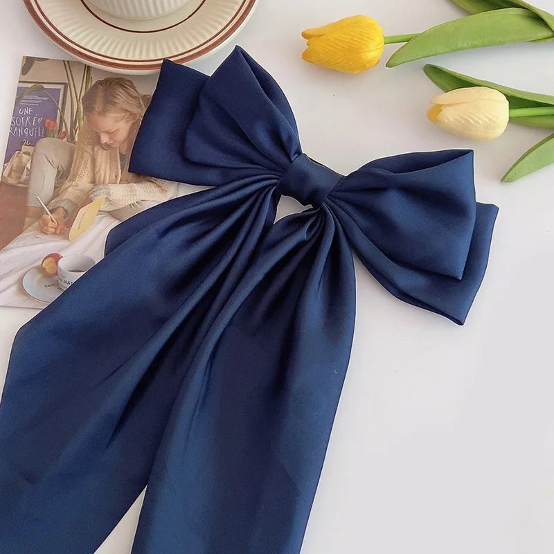 Monocromático Clip de cabelo , Grande Bowknot Presilhas
