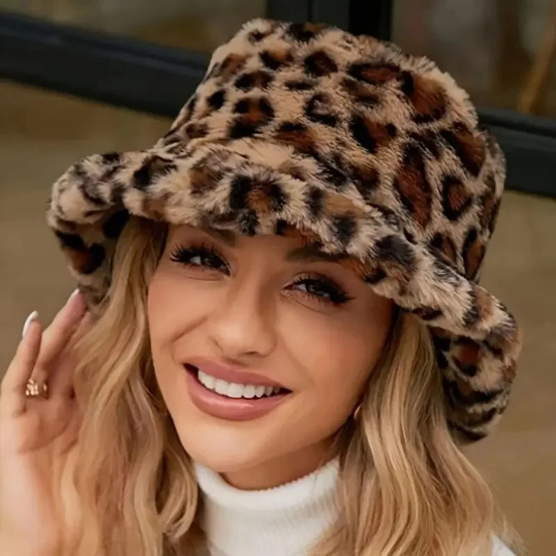 Chapéu Bucket Estiloso com Estampa de Leopardo feminino