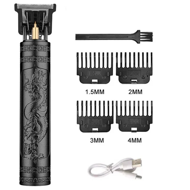 Máquina de corte de cabelo vintage t9 máquina de cortar cabelo usb carregamento rápido barbeador barbeiro aparador de cabelo sem fio para barbe masculino