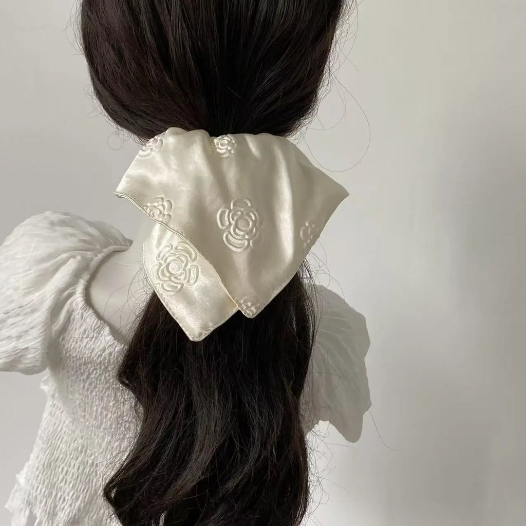 Xuxa de cabelo de cetim scrunchie lenço