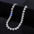 corrente pulseira colar brilhante coração strass cz  jóias