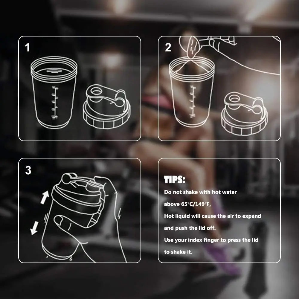 Garrafa De 3 Camadas Shaker Powder sheikeira