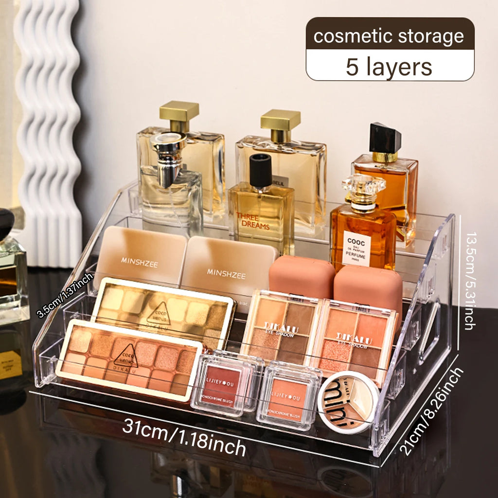 pisou acrílico multi-camada prateleira de exibição de cosméticos