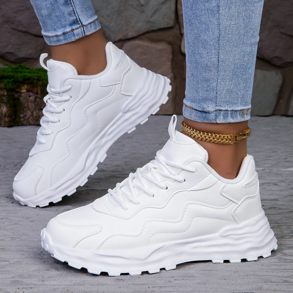 Tênis casual feminino com plataforma esportivo