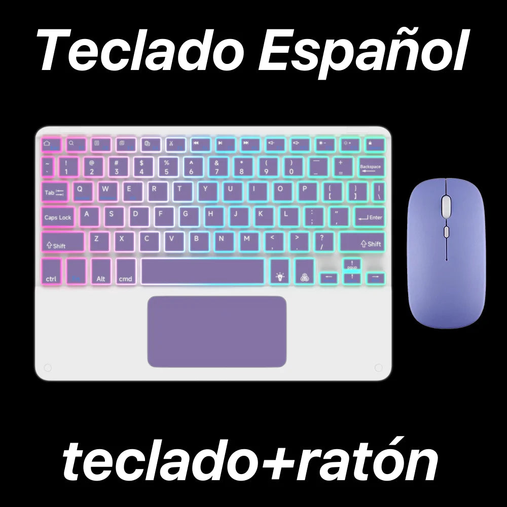 Teclado retroiluminado bluetooth com touchpad para sistema iOS Android Windows
