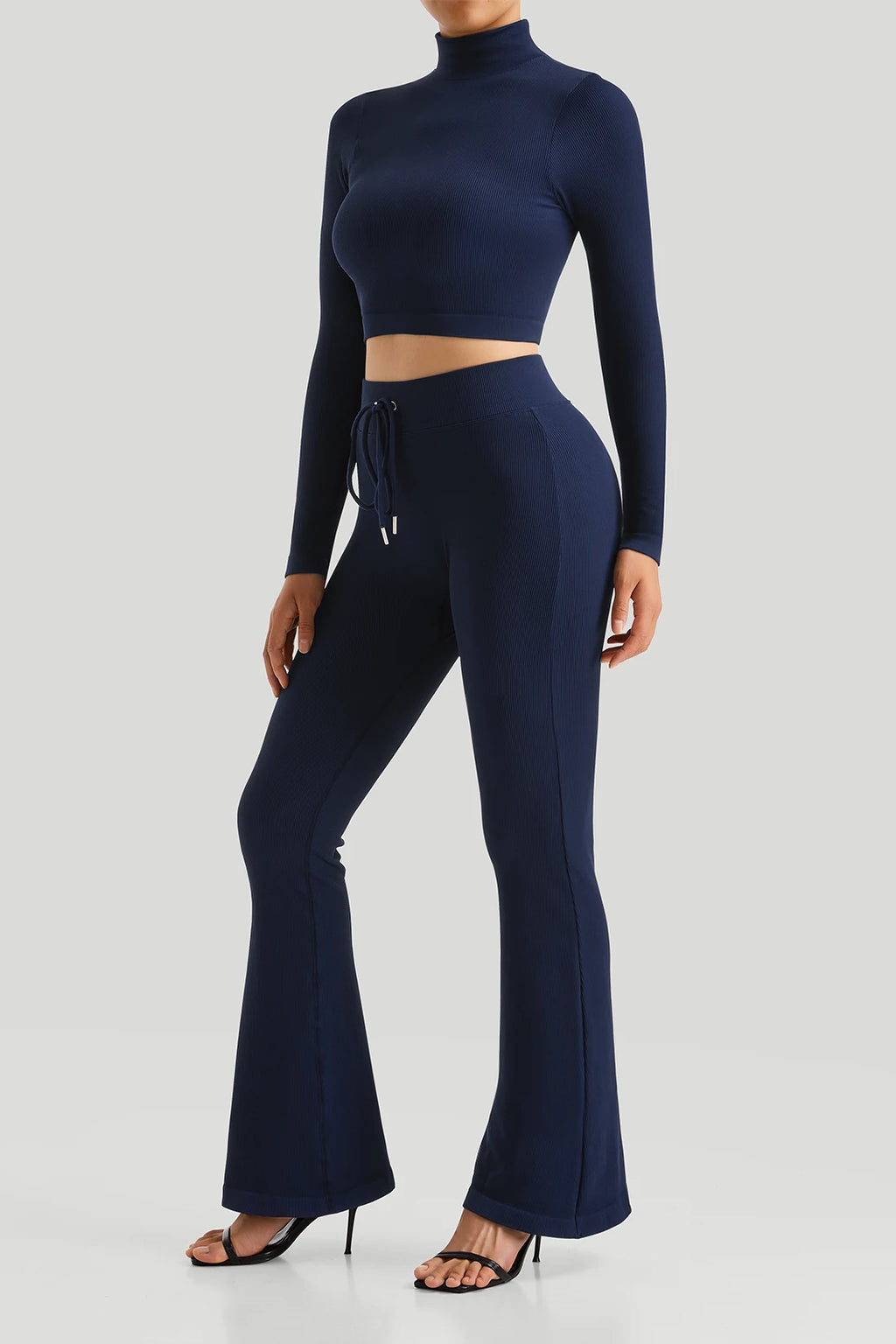 Conjunto de treino Canelado de 2 Peças Feminino Agasalho Fitness