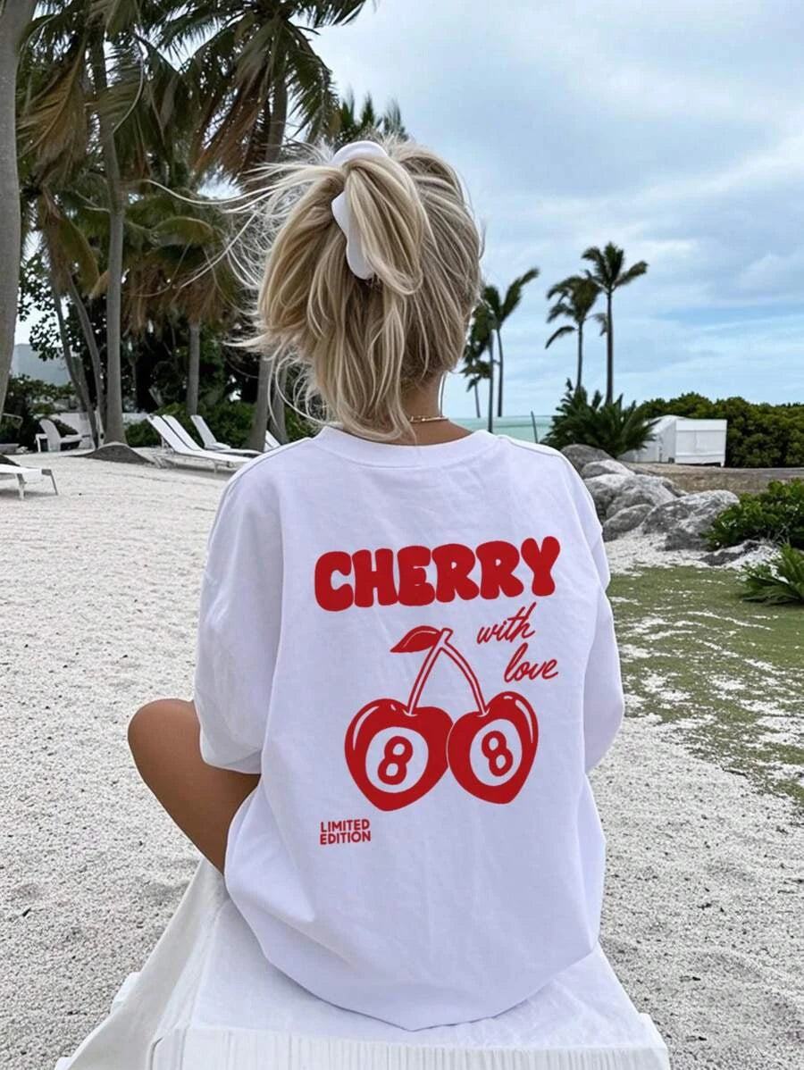 Camiseta com Estampa de Cereja