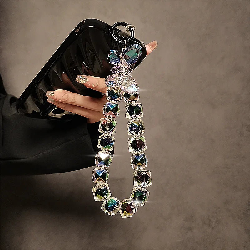 Cordão de telefone de luxo cristal brilhante acrílico